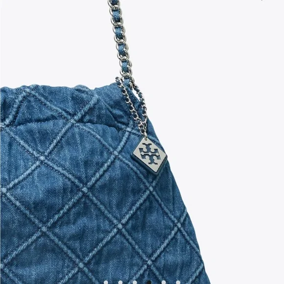 Tory Burch FLEMING SOFT DENIM HOBO BAG - Picture 3 of 6